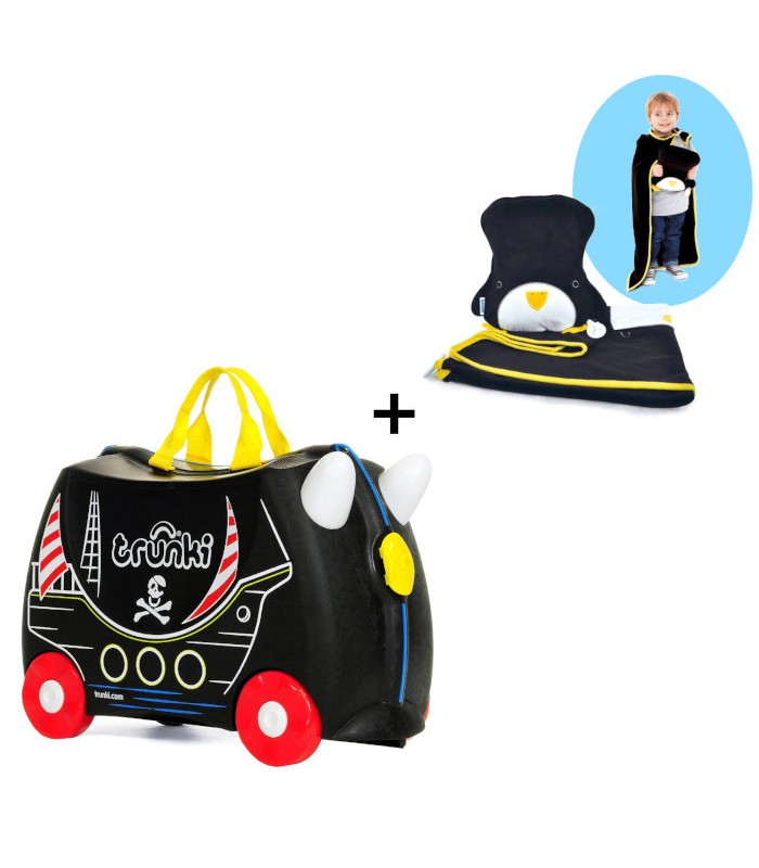 Trunki komplet kovček pirat Pedro in črna odejica