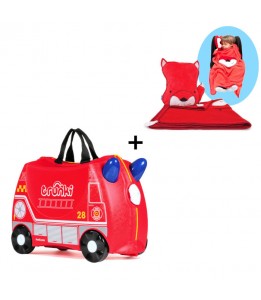 Trunki komplet kovček gasilec Frank in rdeča odejica