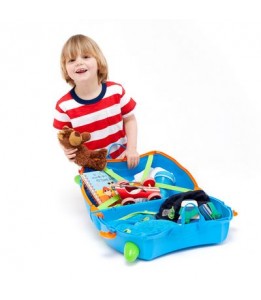 Trunki komplet kovček Terrance in modra odejica