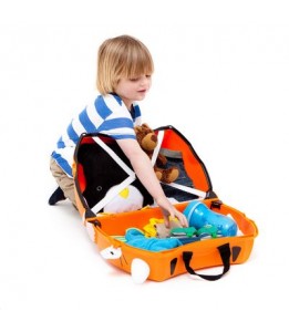 Trunki komplet kovček tiger Tipu in oranžna odejica